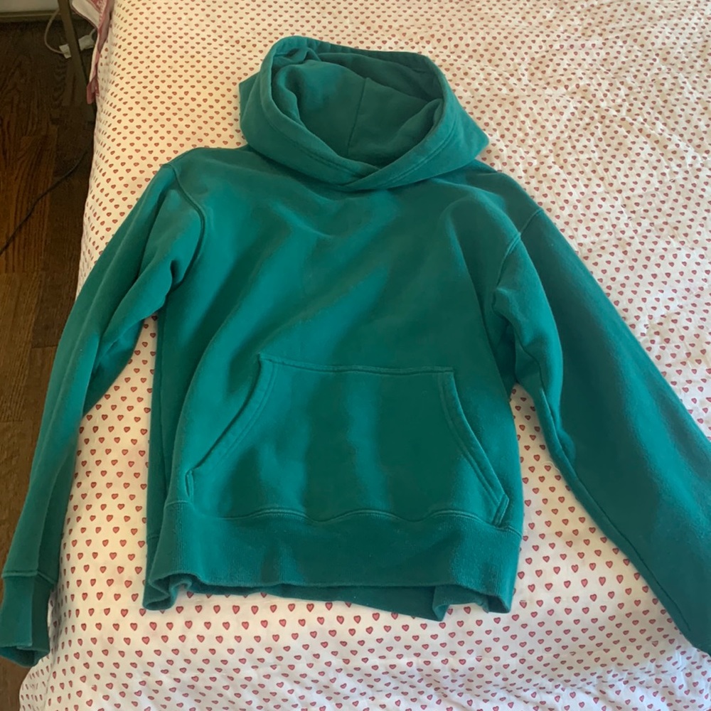 Aritzia TNA, perfect fit, cozy, perfect what fleece green hoodie
